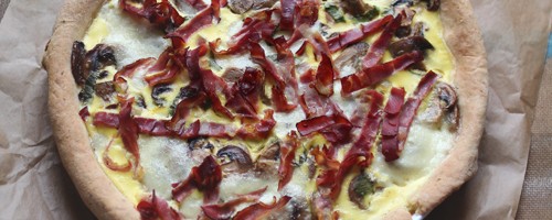 Quiche z pieczarkami i szynką szwarcwaldzką